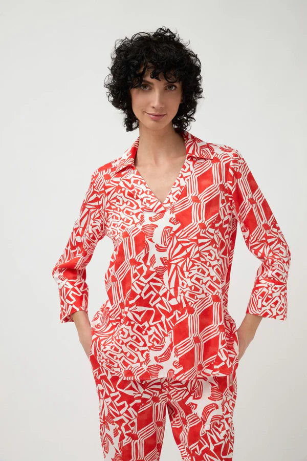 Red & White Blouse