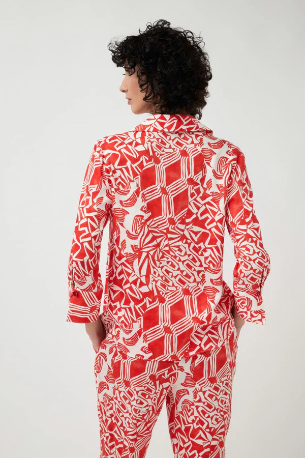 Red & White Blouse