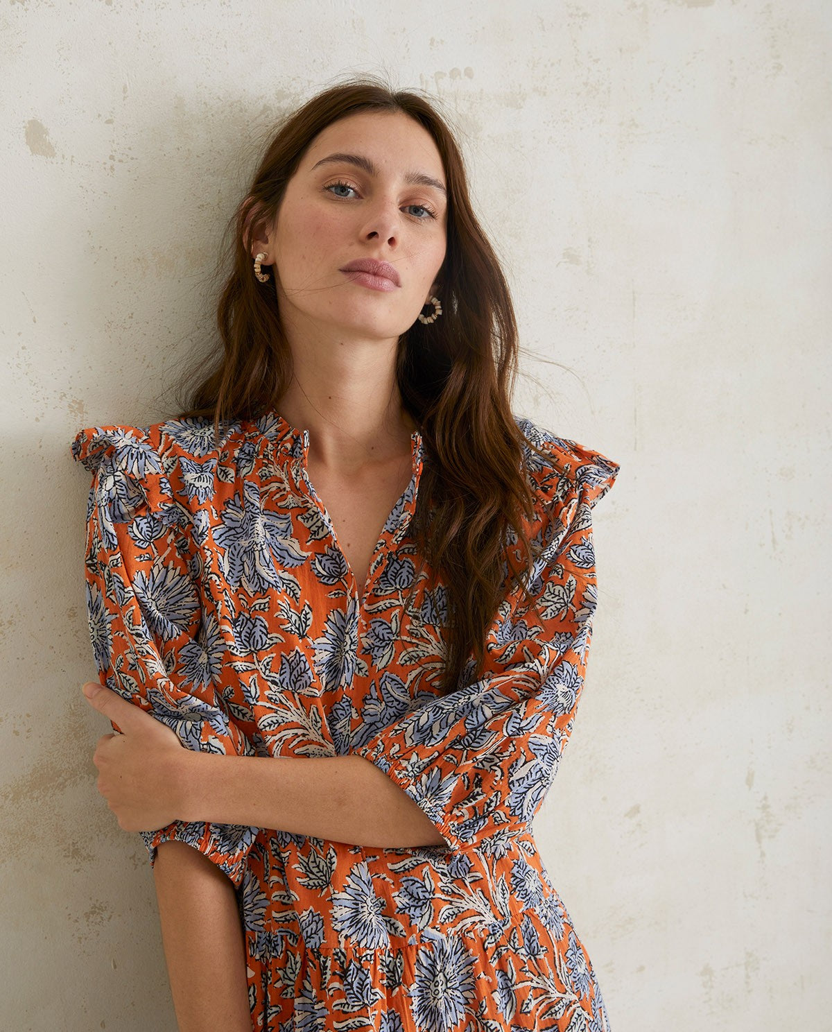 Orange Printed Dress