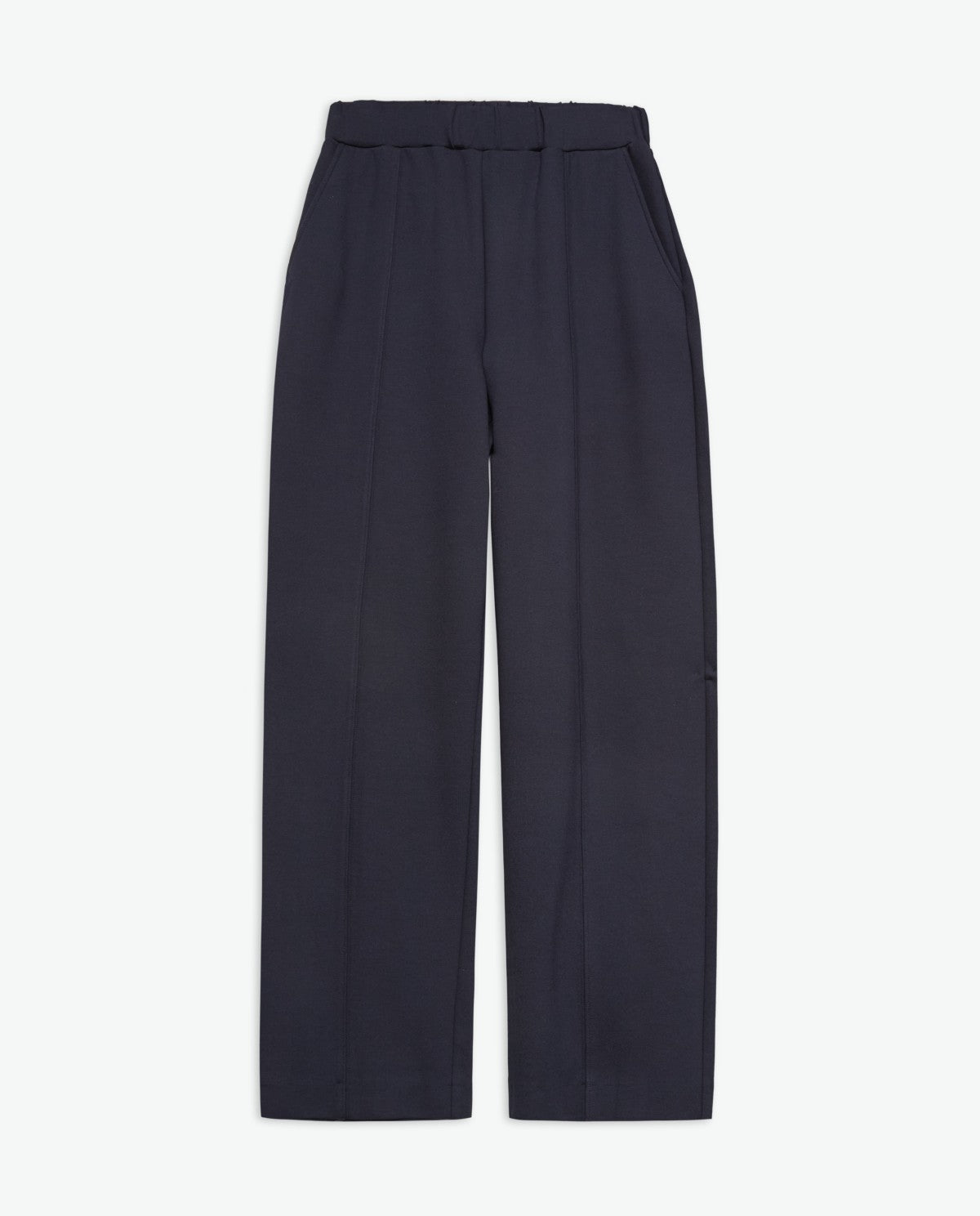 Navy Barrel Leg Trouser