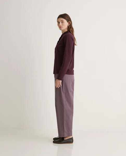 Yerse Ruffle Tee - Burgundy