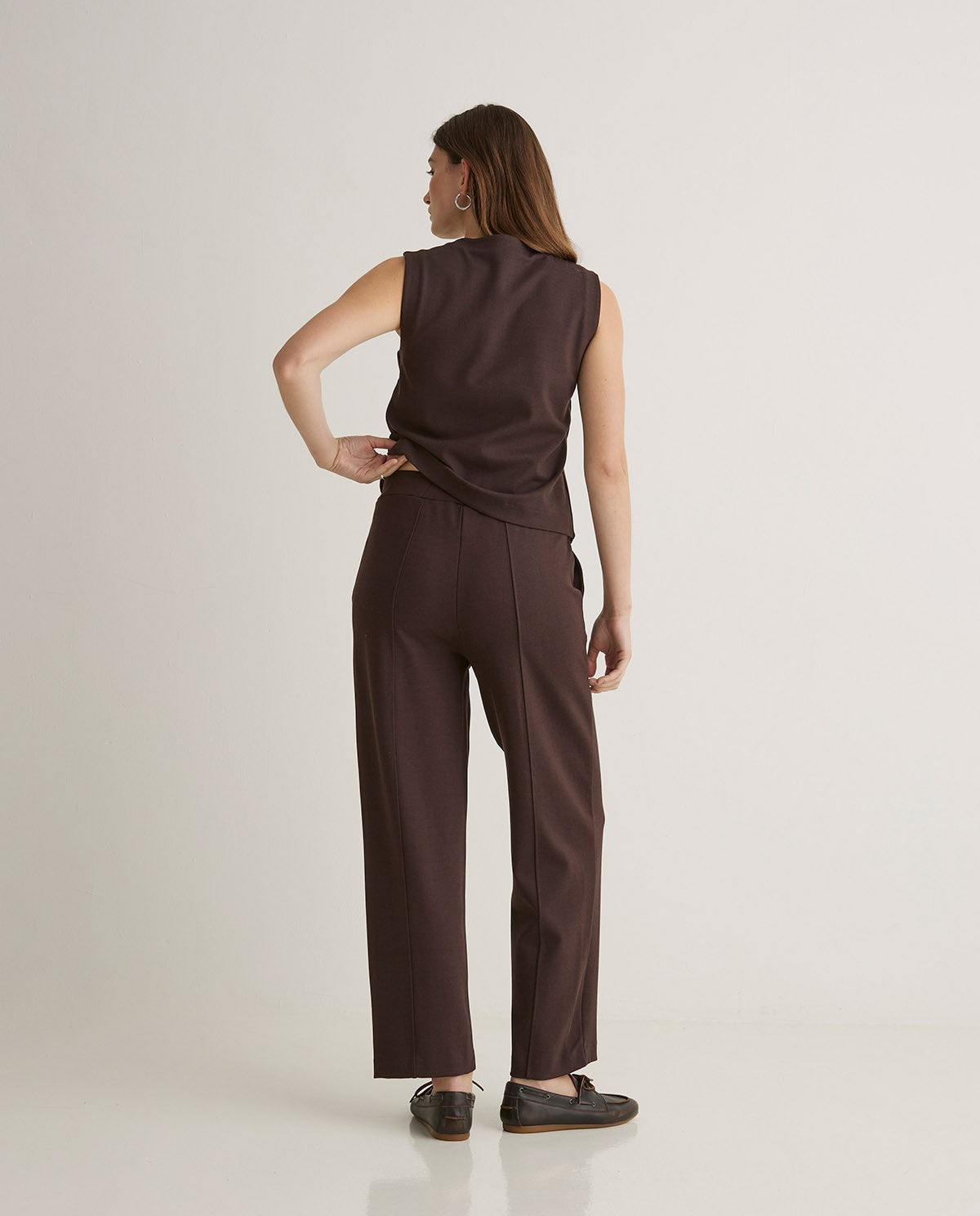 Brown Barrel Leg Trouser