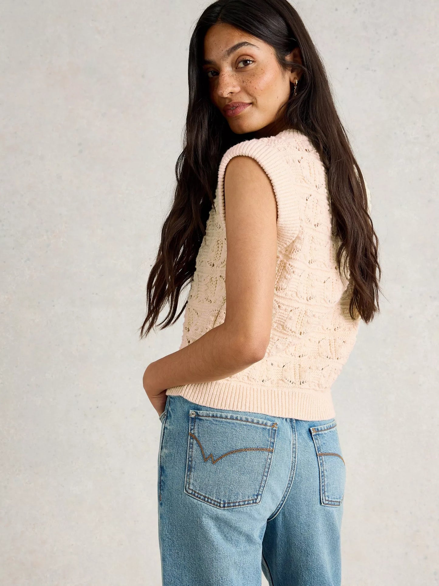 Tessa Tank Cardigan - Ivory