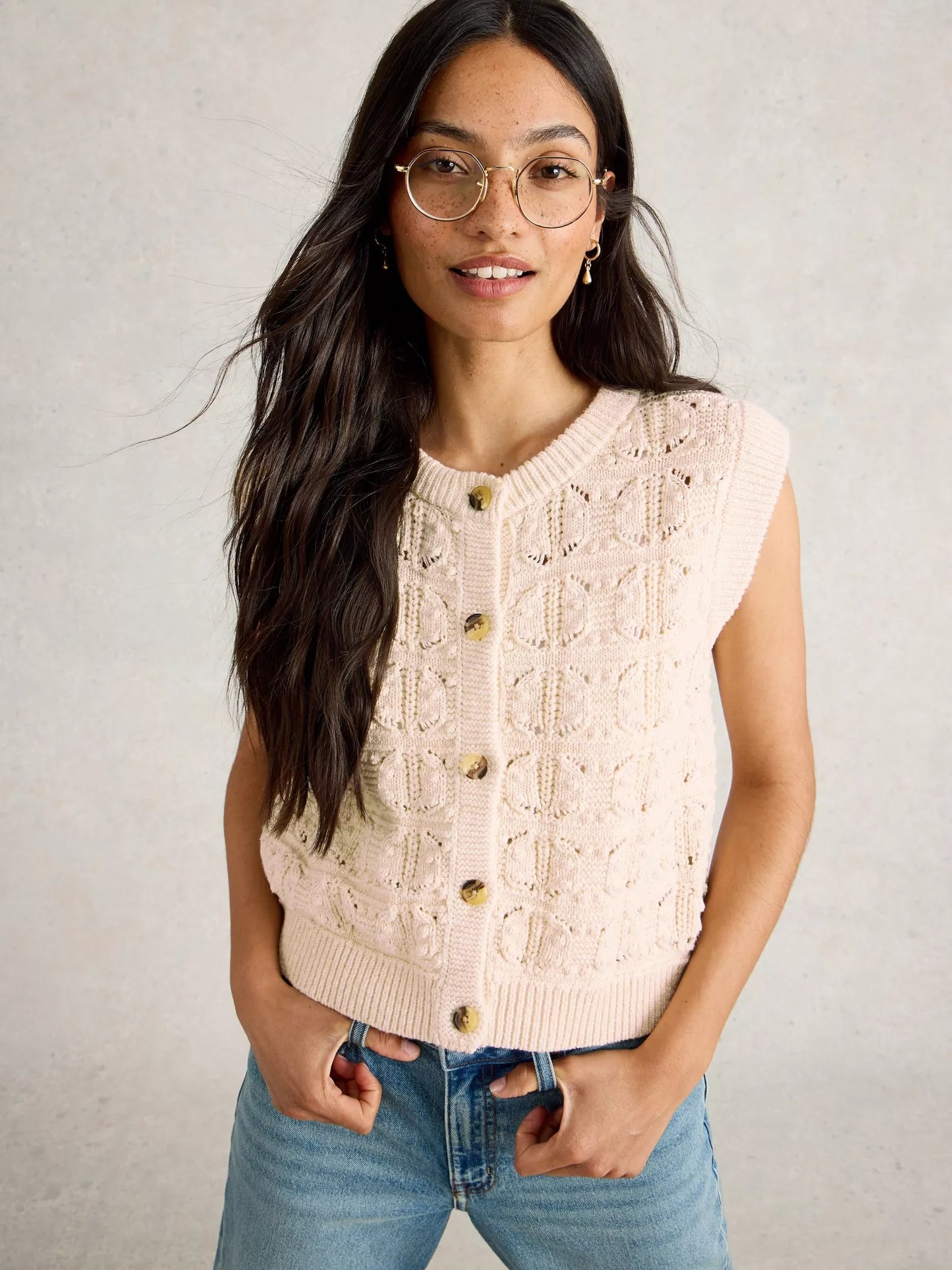 Tessa Tank Cardigan - Ivory