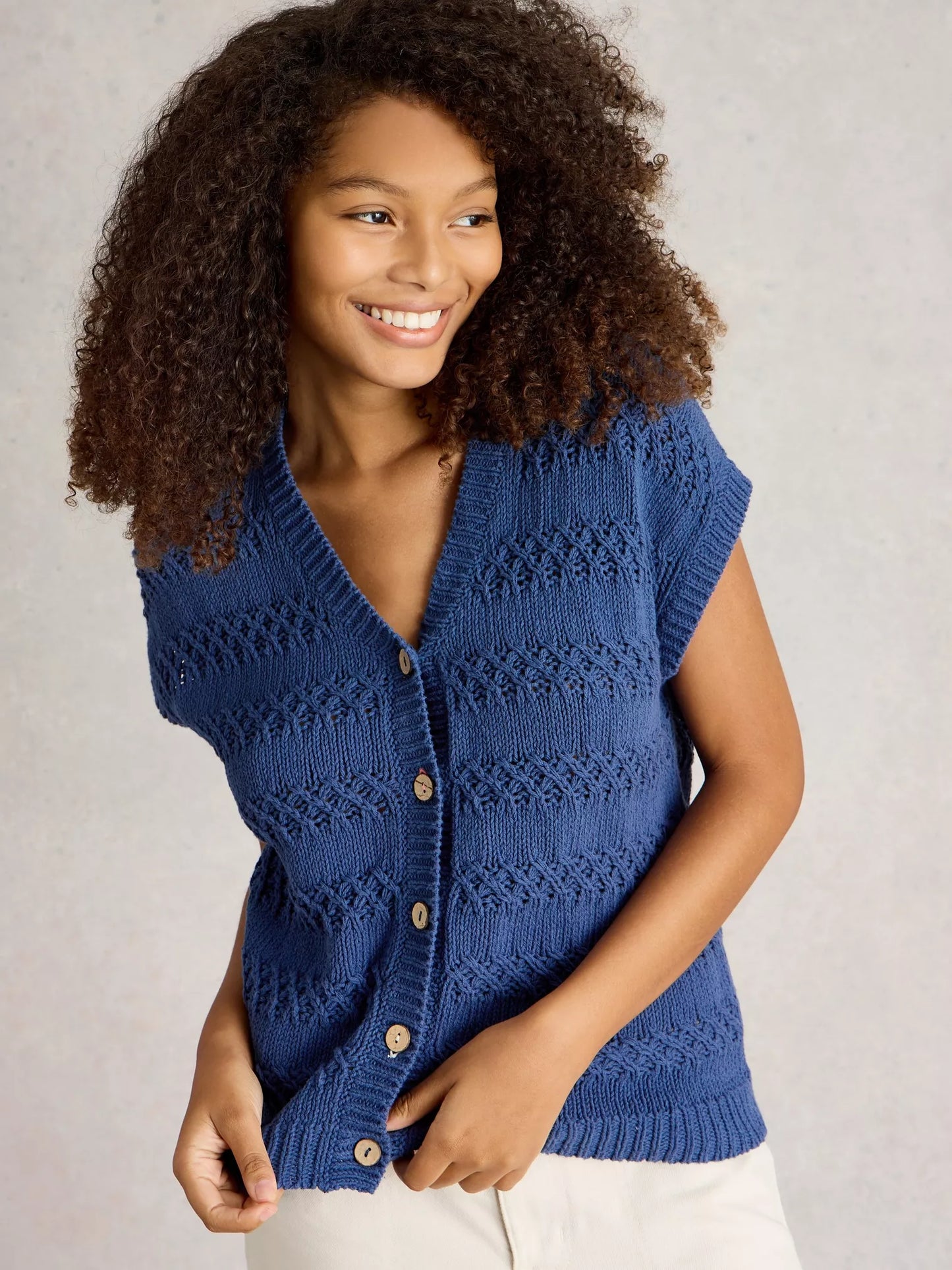 Tessa Tank Cardigan - French Navy
