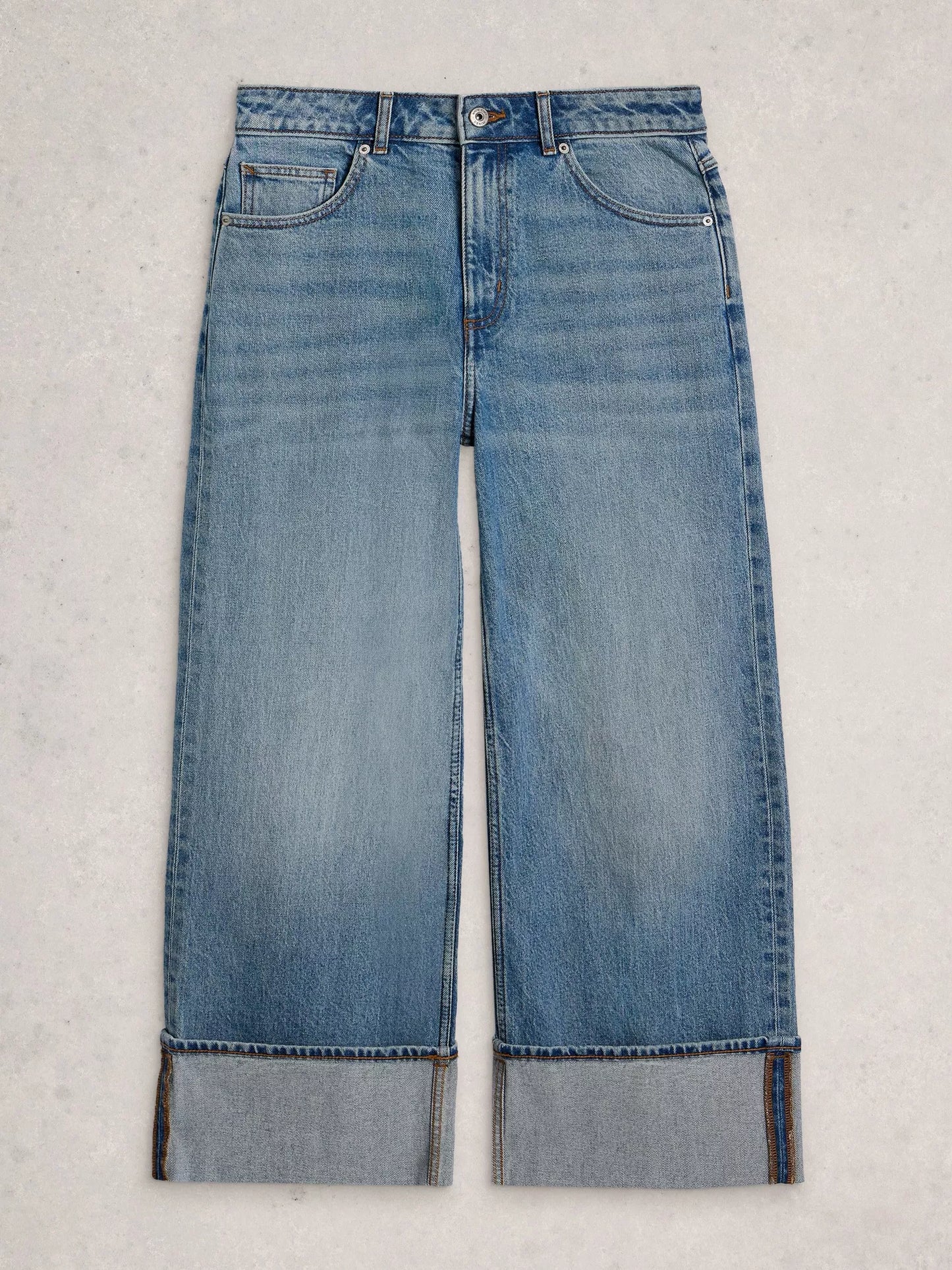 Bailey Straight Turn Up Jeans