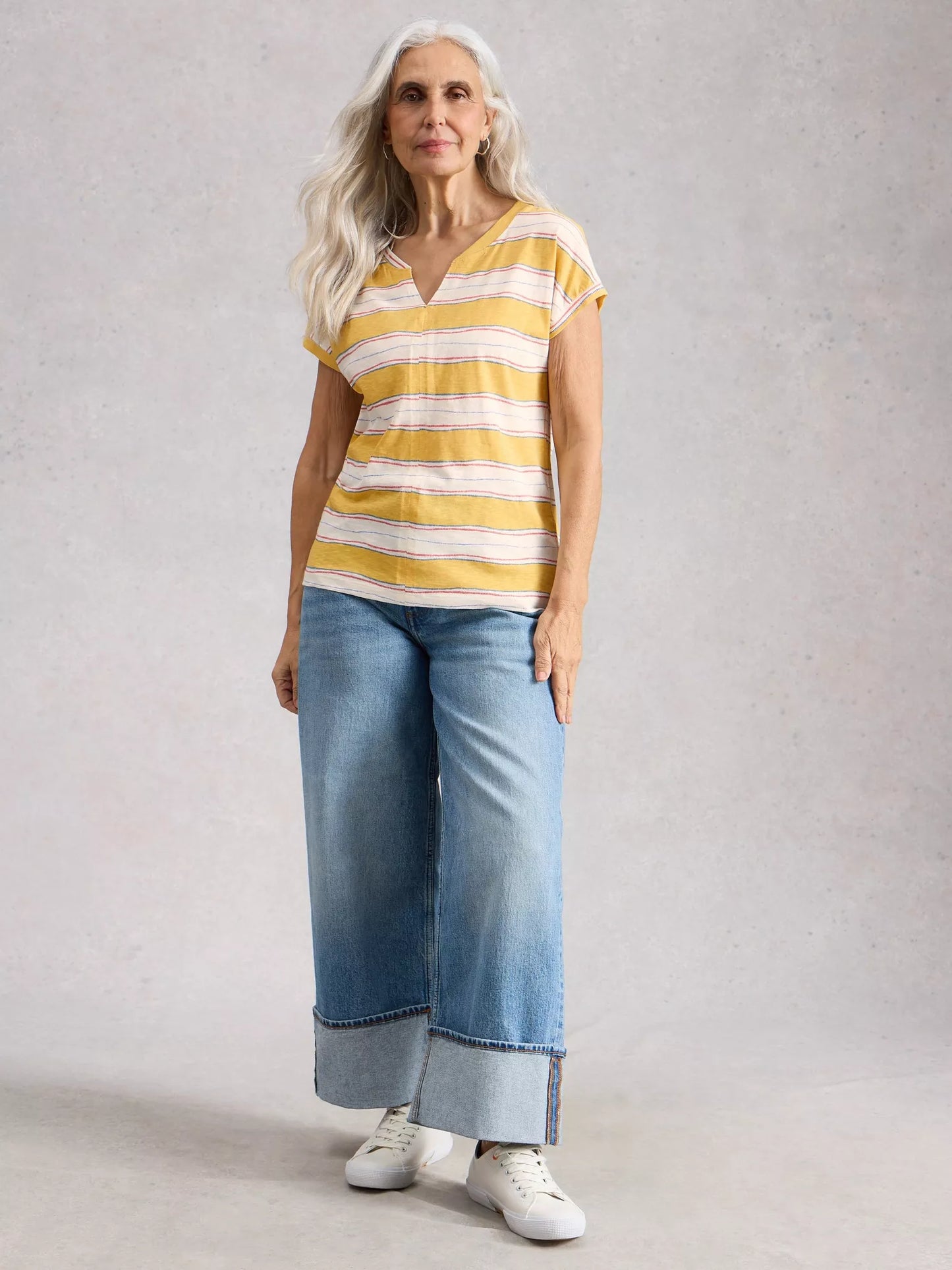 Nelly Notch Tee - Lemon Stripe