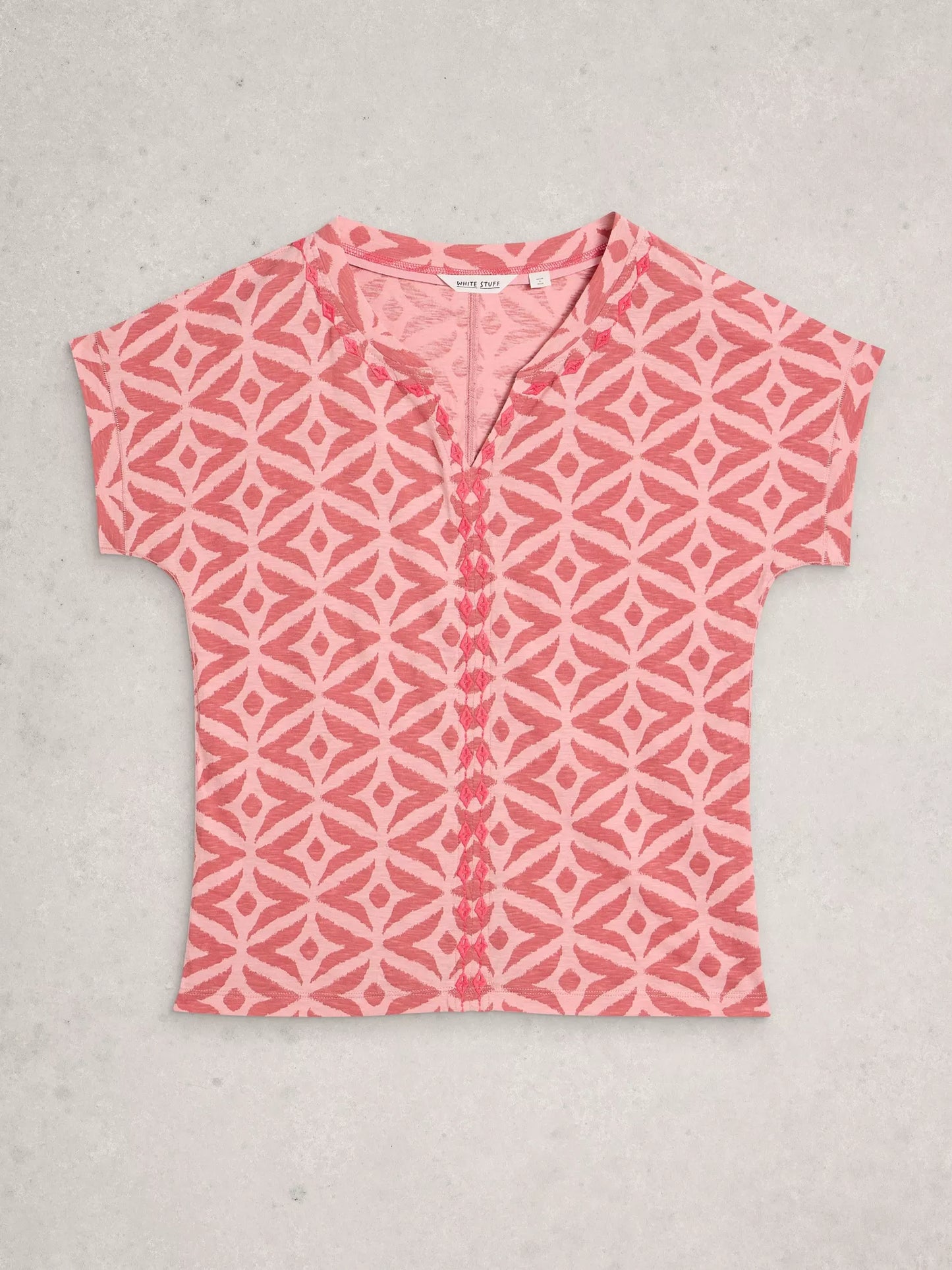 Nelly Embroidered Tee - Pink