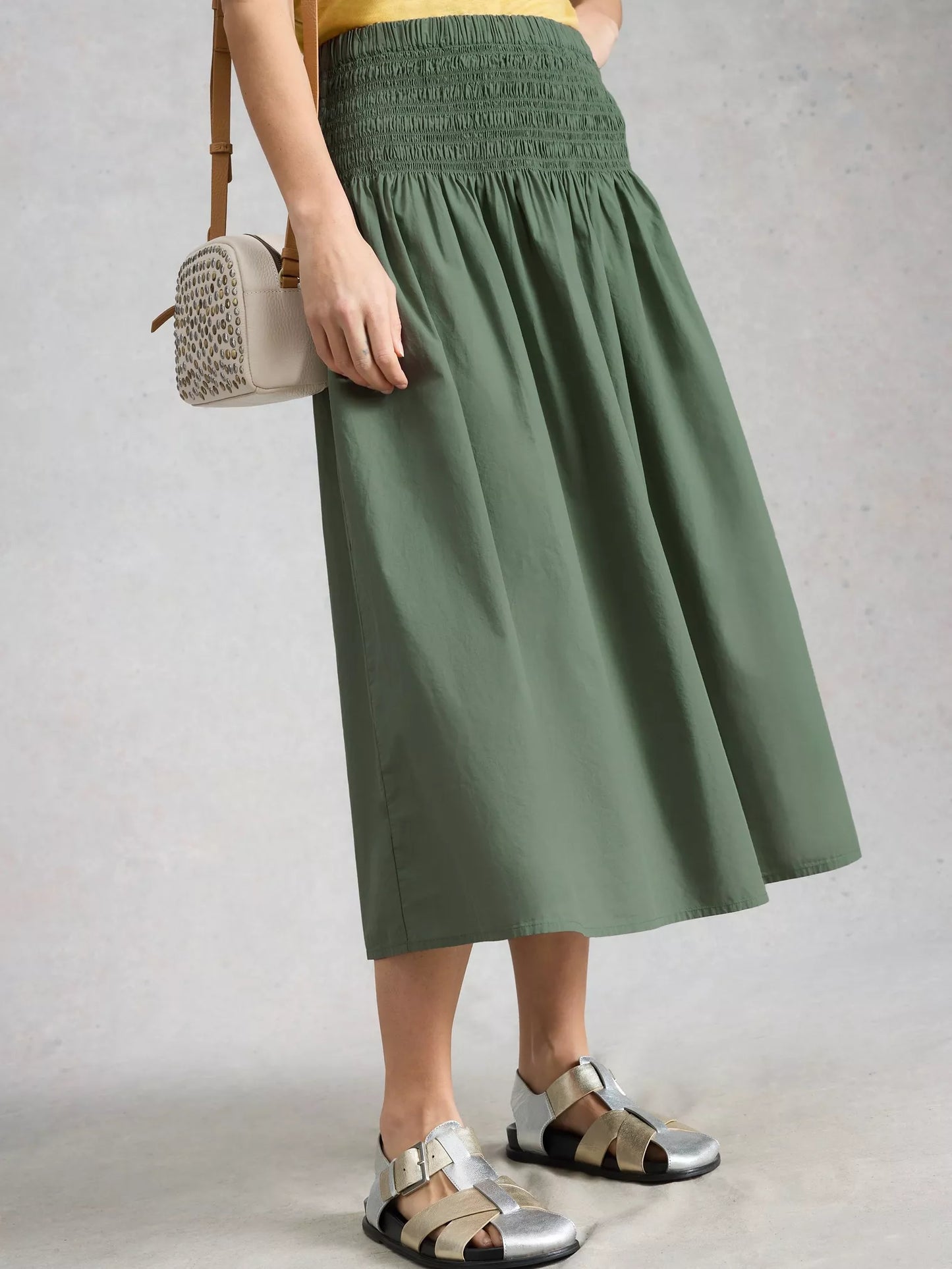 Suri Midi Skirt - Khaki