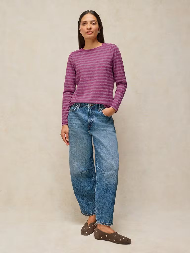 Clara Sparkle Stripe Tee - Pink