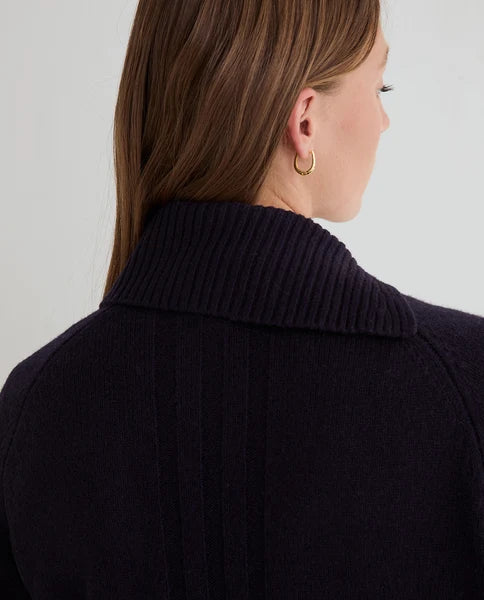 Navy High Neck Knit