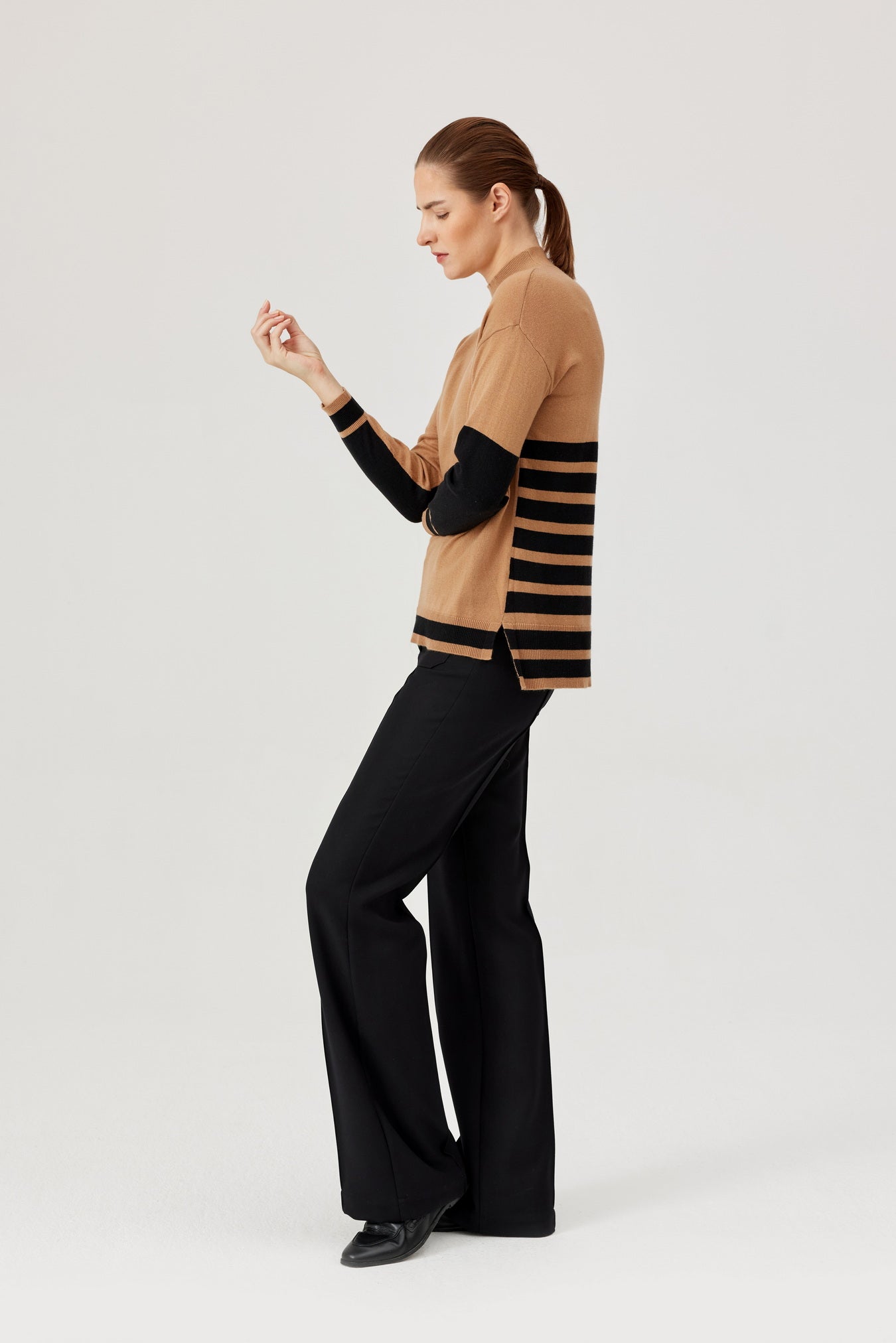 Camel/Black Stripe Sweater