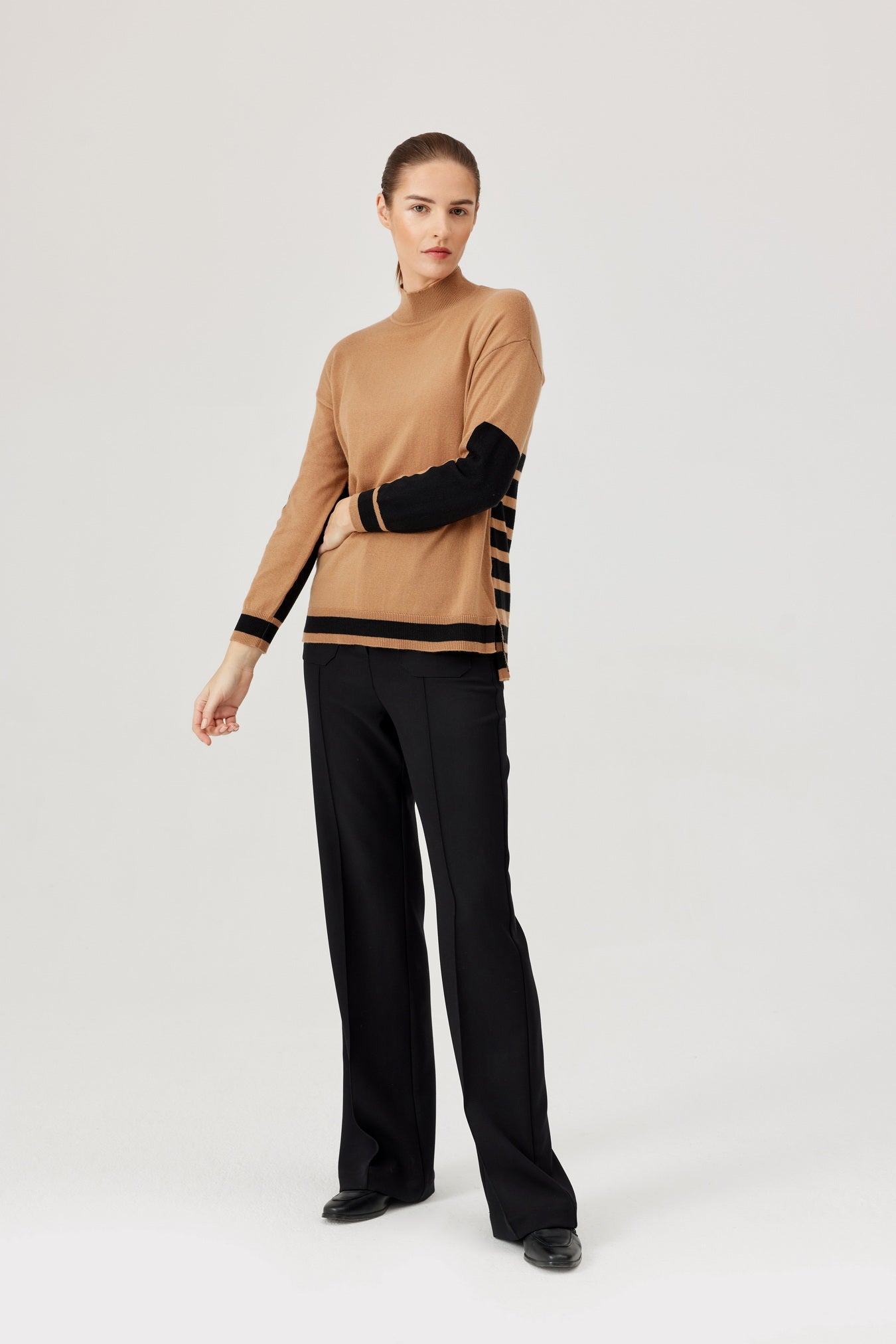 Camel/Black Stripe Sweater