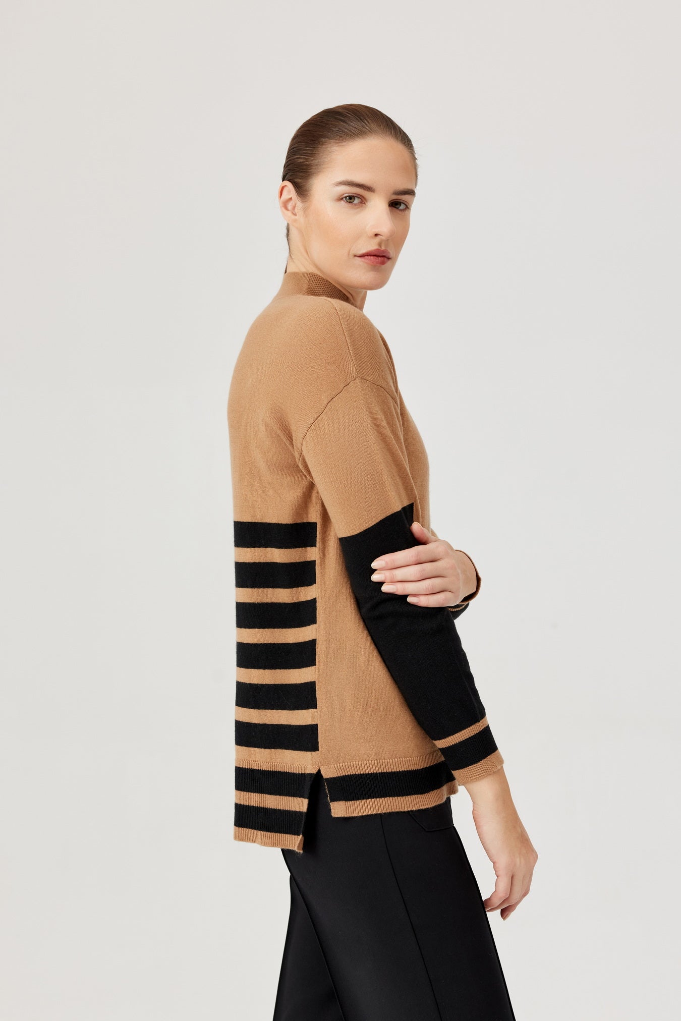 Camel/Black Stripe Sweater