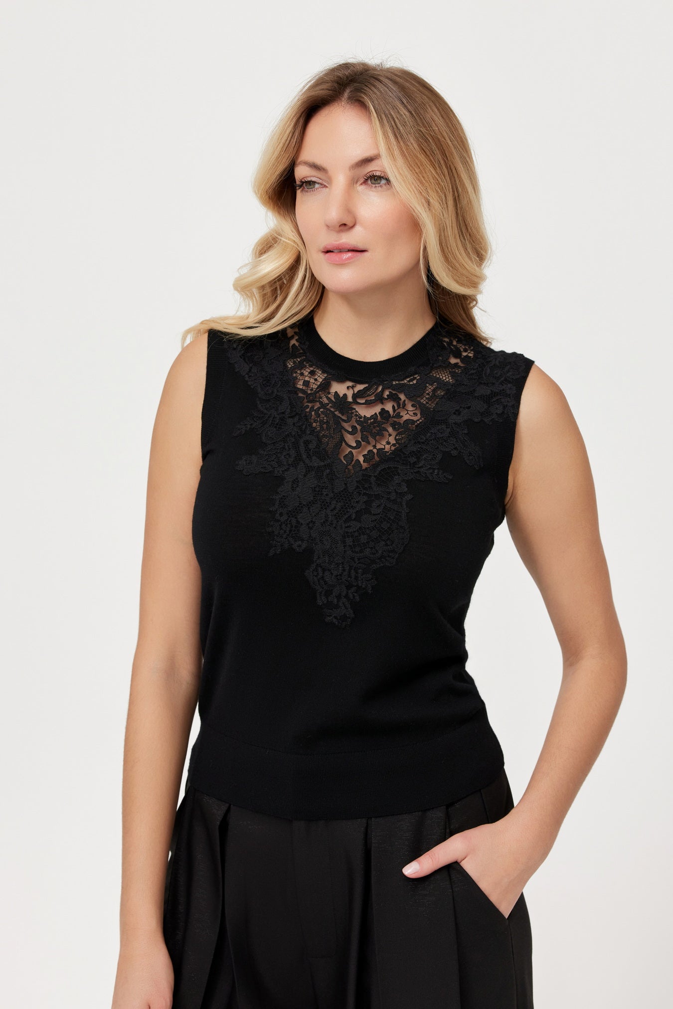 Black Sleeveless Knit