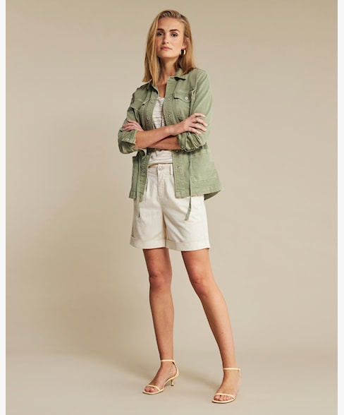 Cleo Linen Shorts- Peral