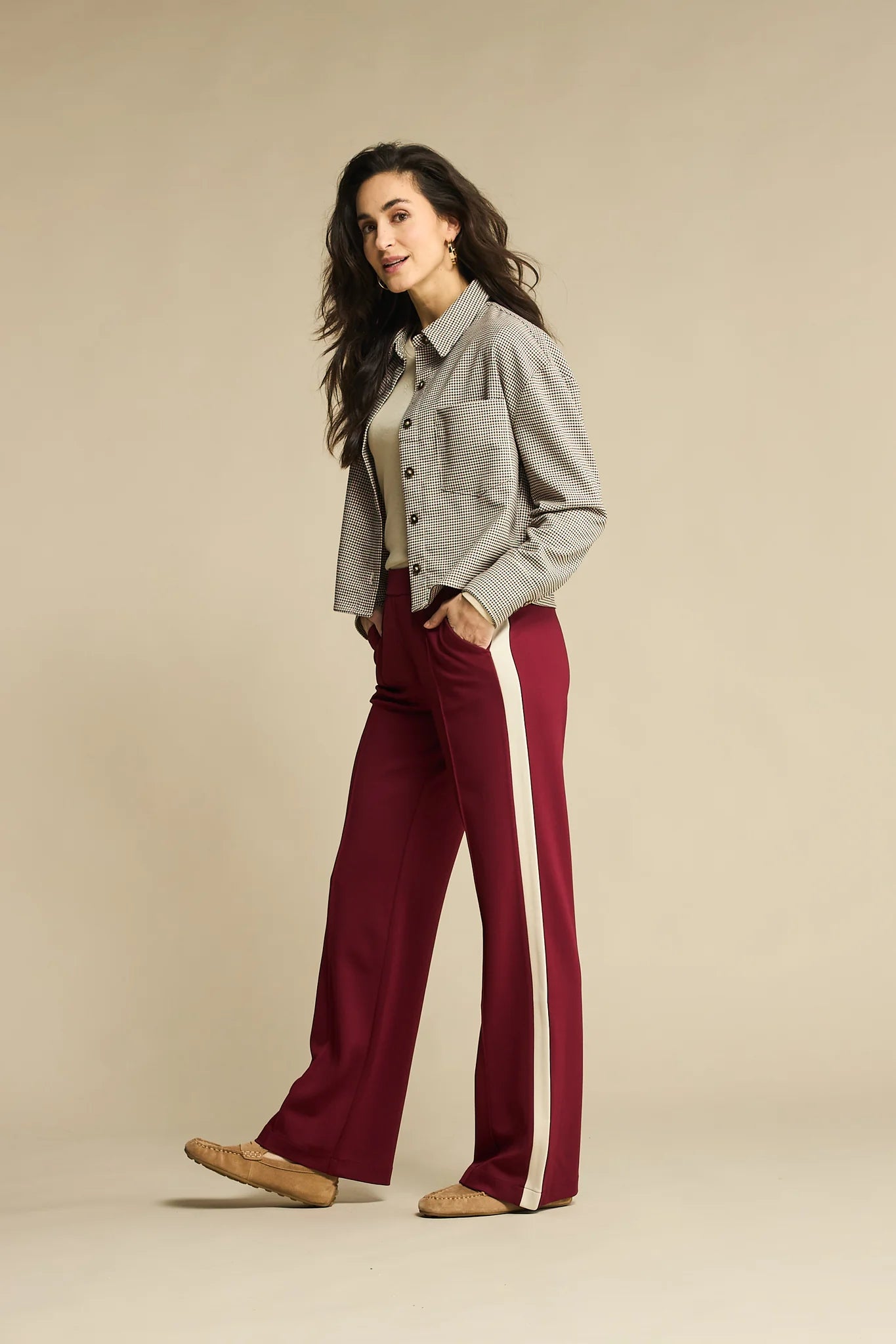 Colette Punta Stripe Trouser - Ruby
