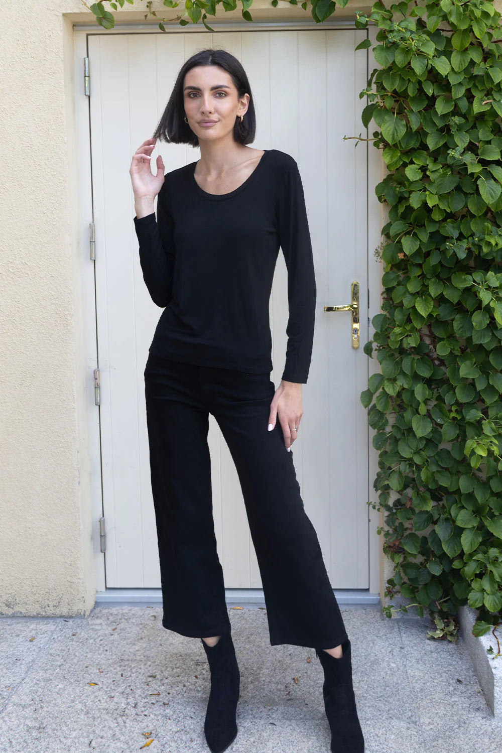 Napoli Wide Leg Jean - Black