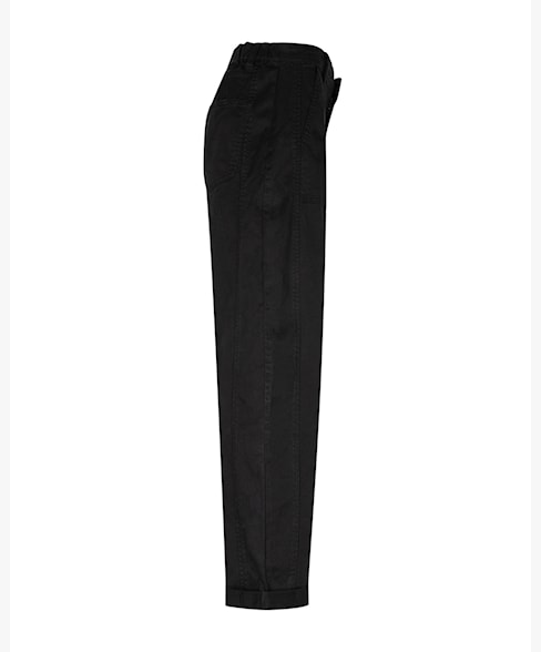 Margot Fine twill Barrel Pants - Black