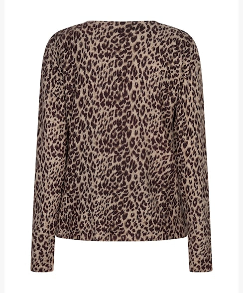 Animal Print Jumper - Burgundy