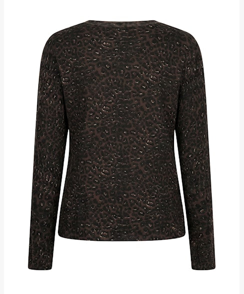 Animal Print Jumper - Coffee