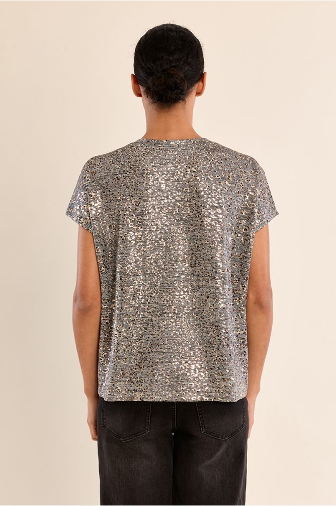 Iridescent V neck Tee