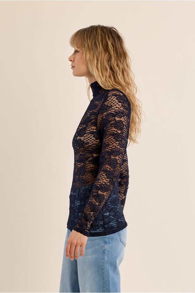Navy Lace Under Top