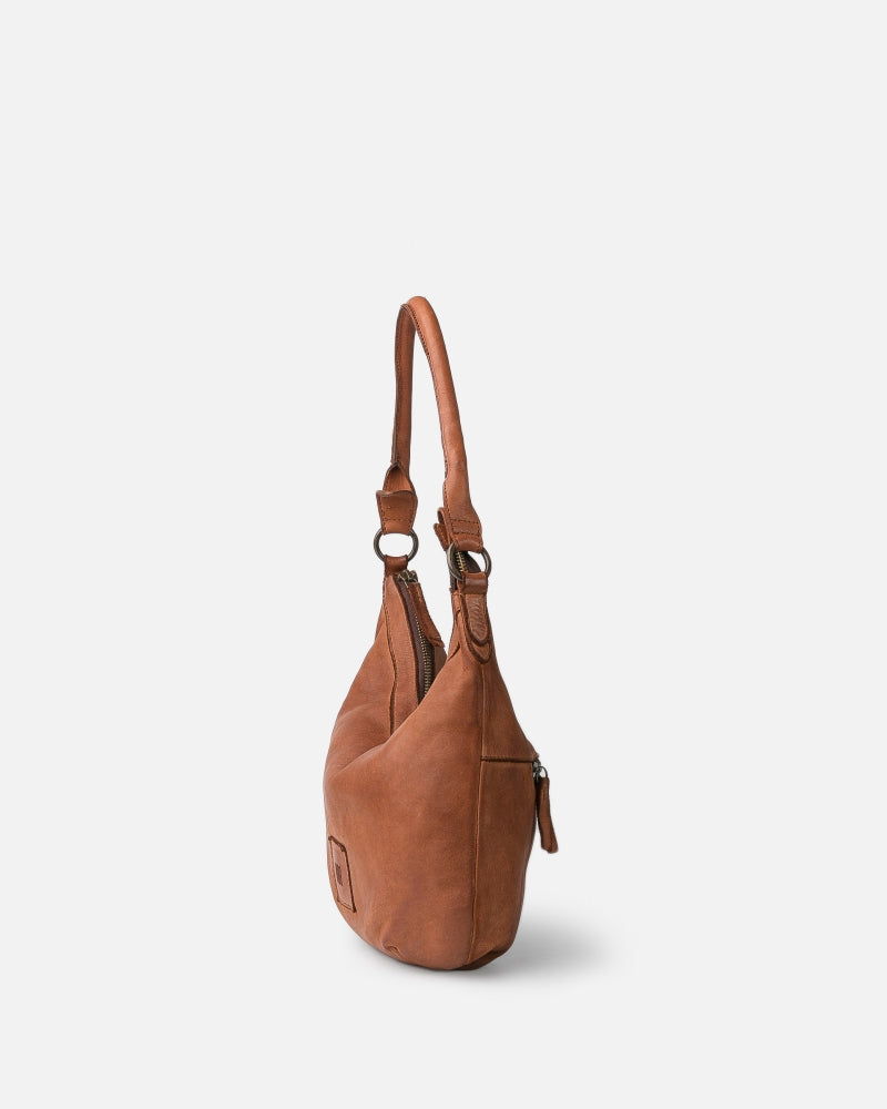 Boston Shoulder Leather Bag - Tan