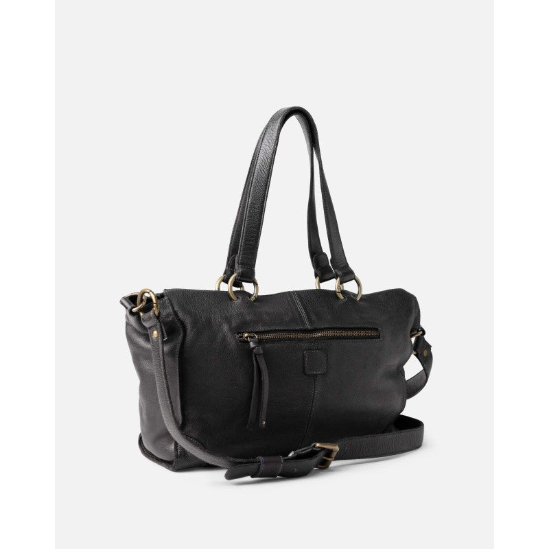 Large Alaska Leather Biba Bag - Black