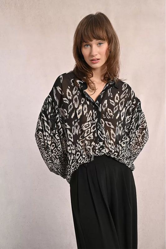 Printed Bow Blouse