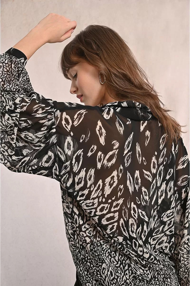 Printed Bow Blouse