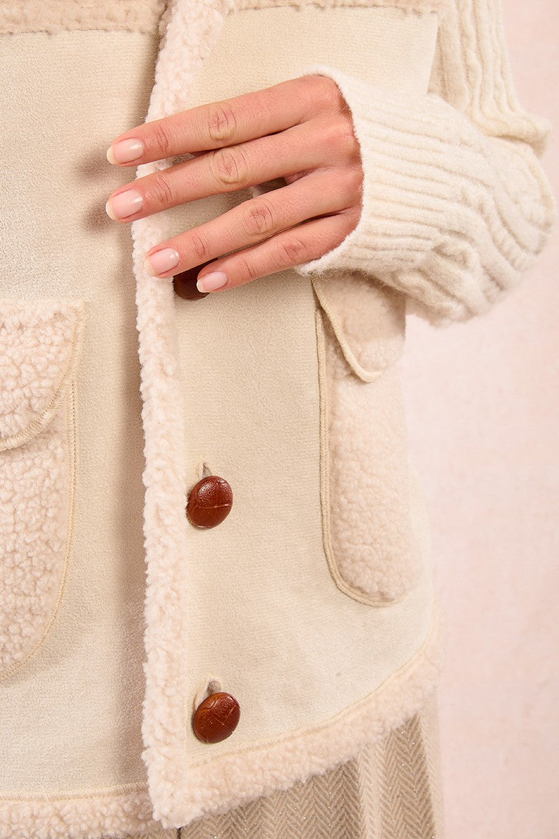 Cream Sleeveless Jacket