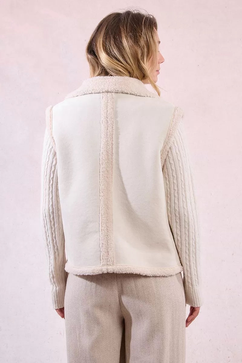 Cream Sleeveless Jacket