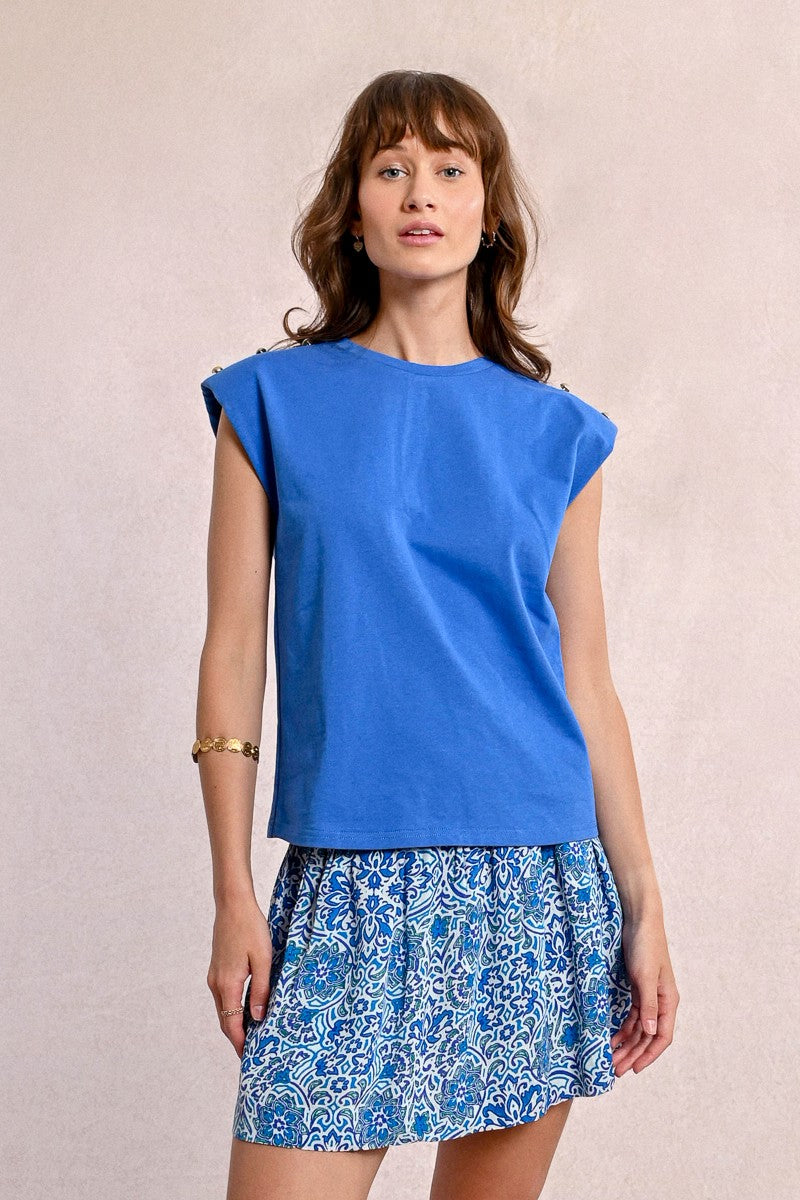 Blue Button Tee