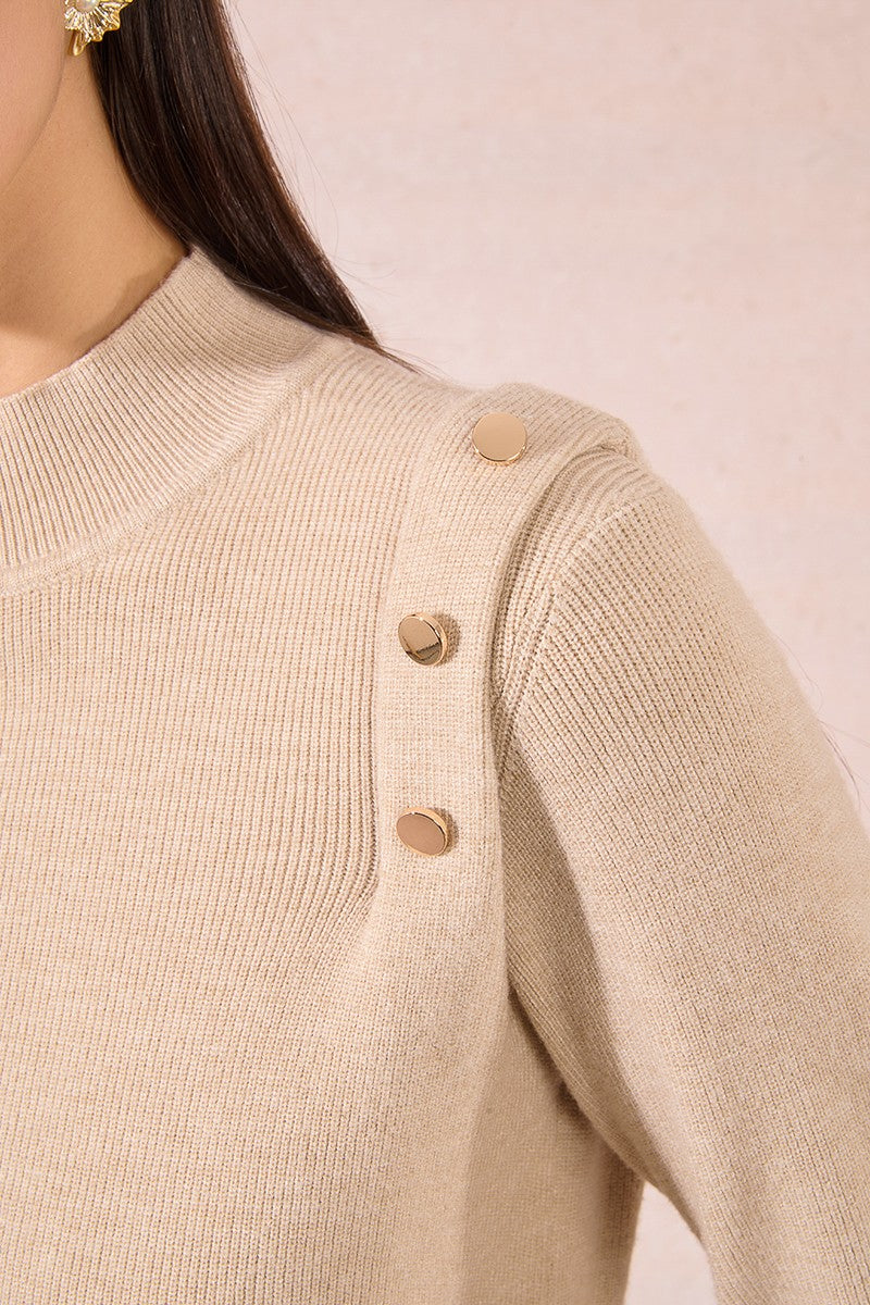 Fine Knit Sweater - Beige