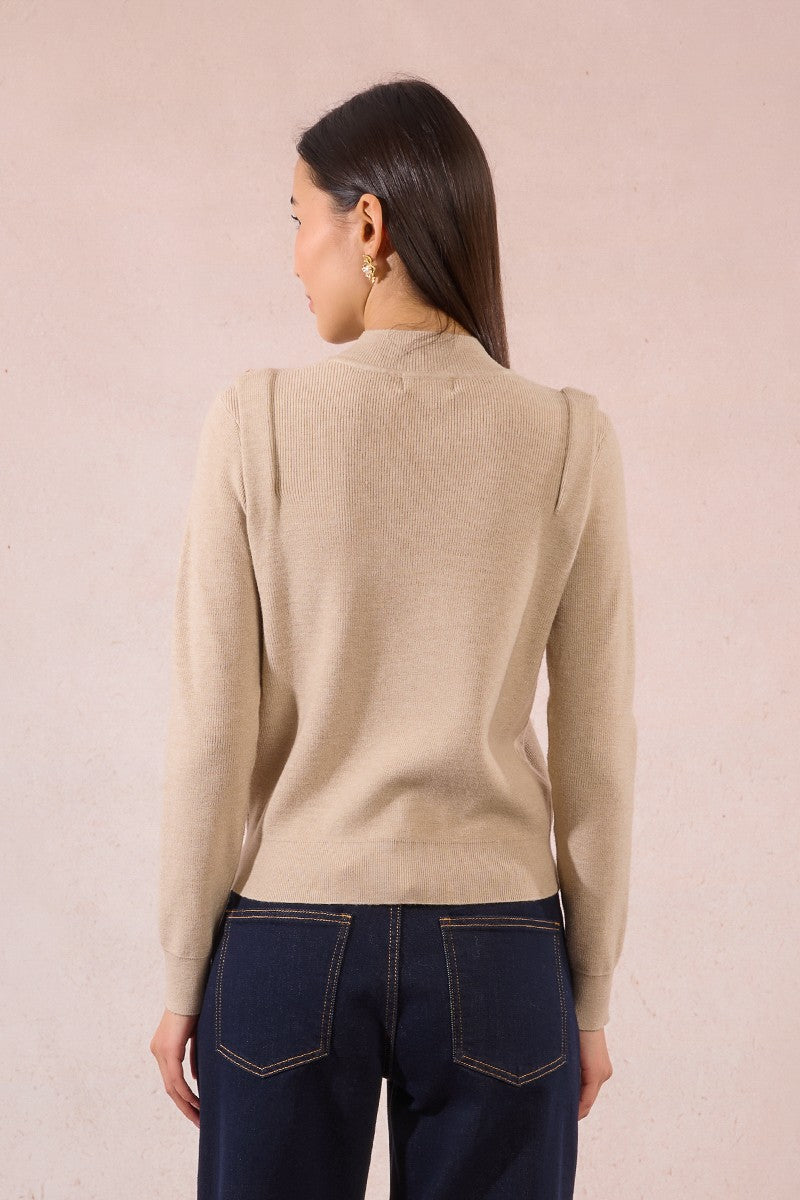 Fine Knit Sweater - Beige
