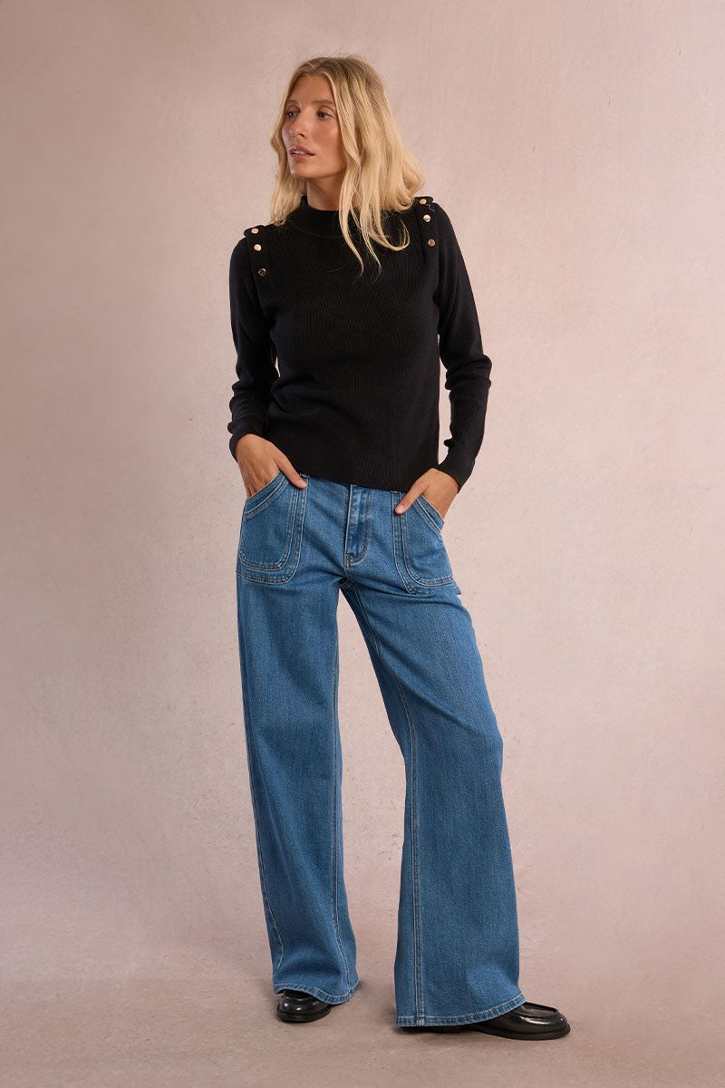 Fine Knit Sweater - Black