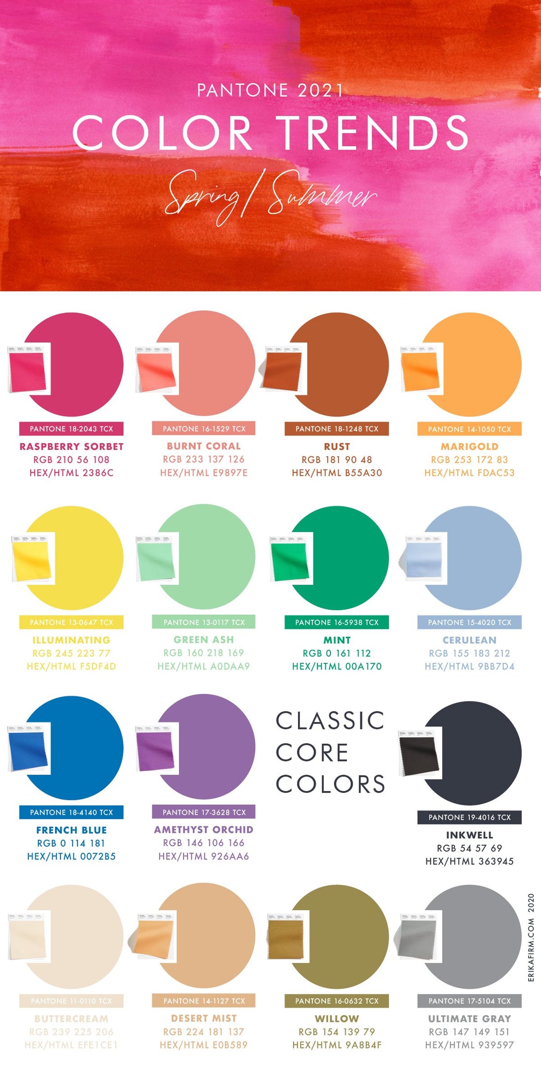 Colours for Spring Summer 2021.