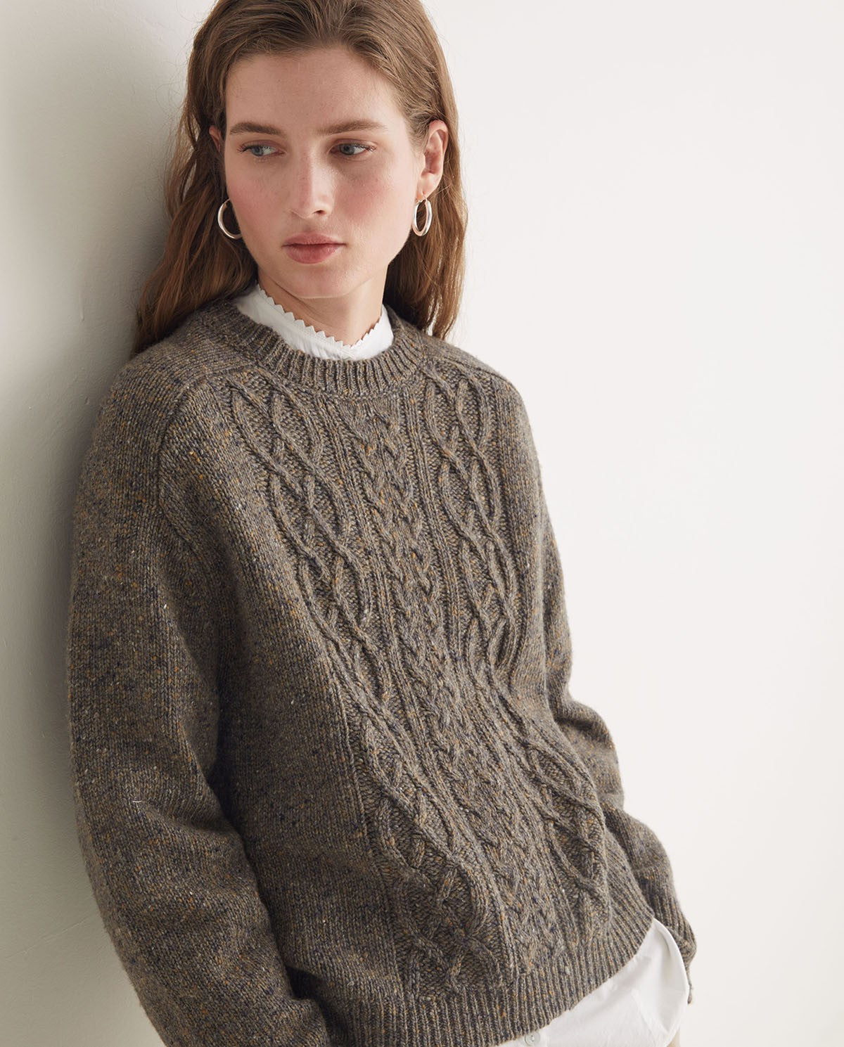 Cable Knit Merino Wool Jumper