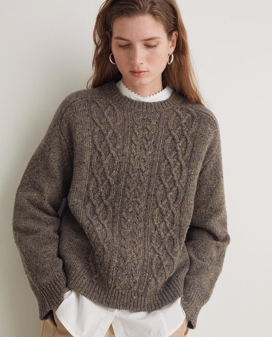 Cable Knit Merino Wool Jumper