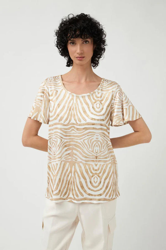 Taupe & Cream Top