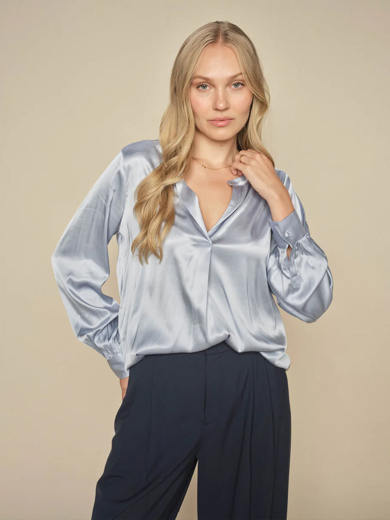 Satin Blouse - Ice Blue