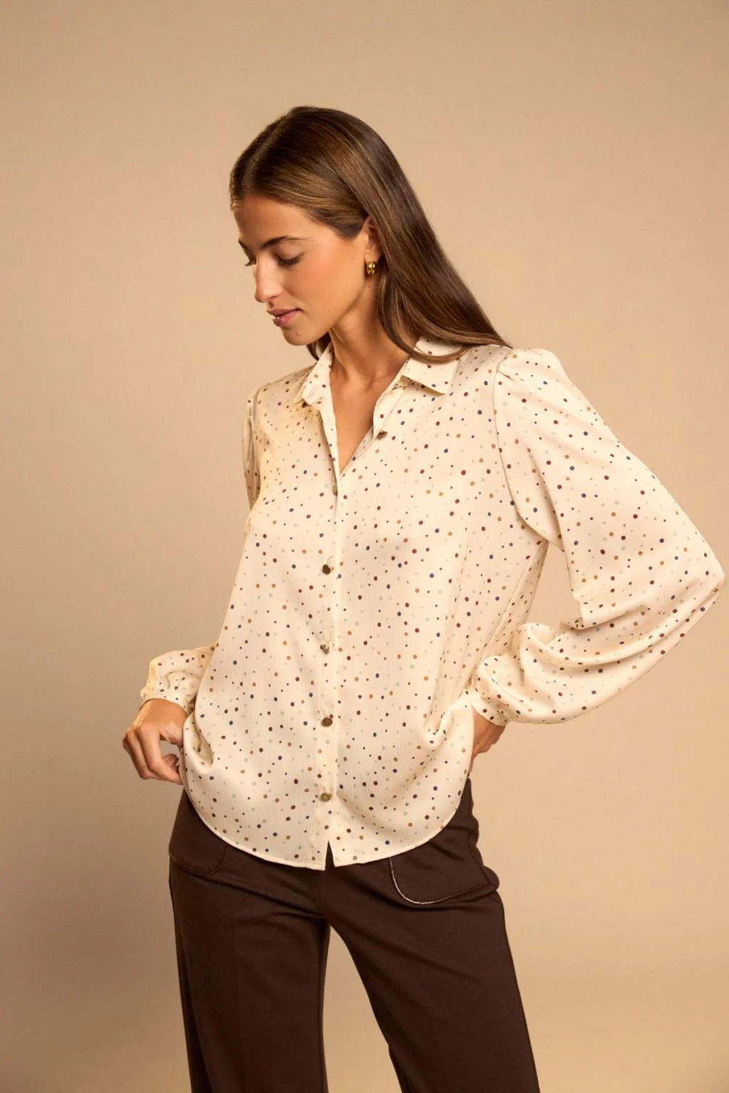 Dotty Cream Blouse
