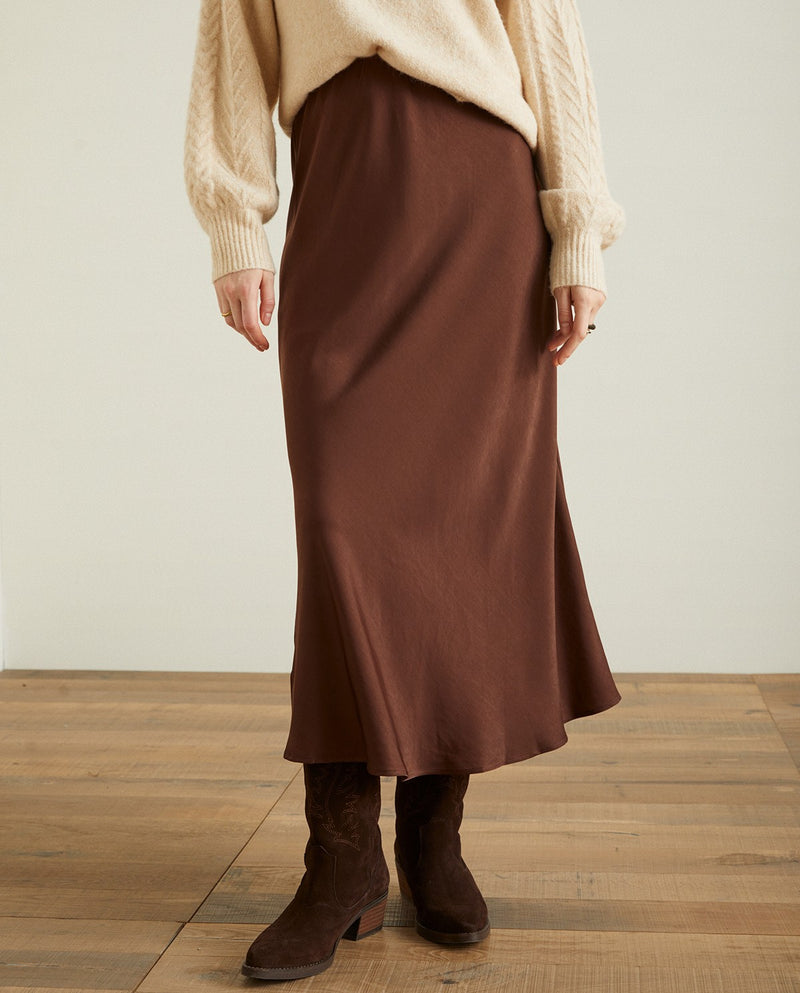 Chocolate Sateen skirt