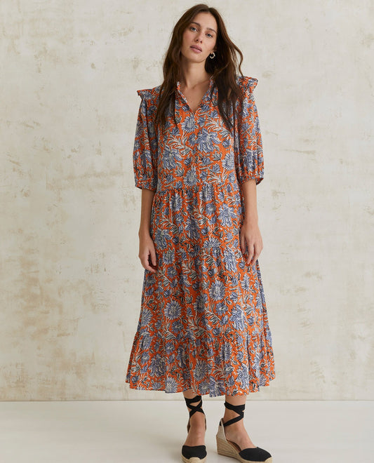 Orange Printed Dress