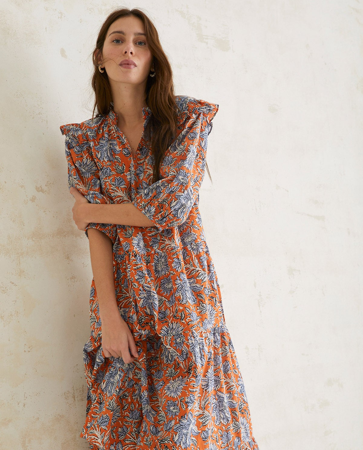 Orange Printed Dress