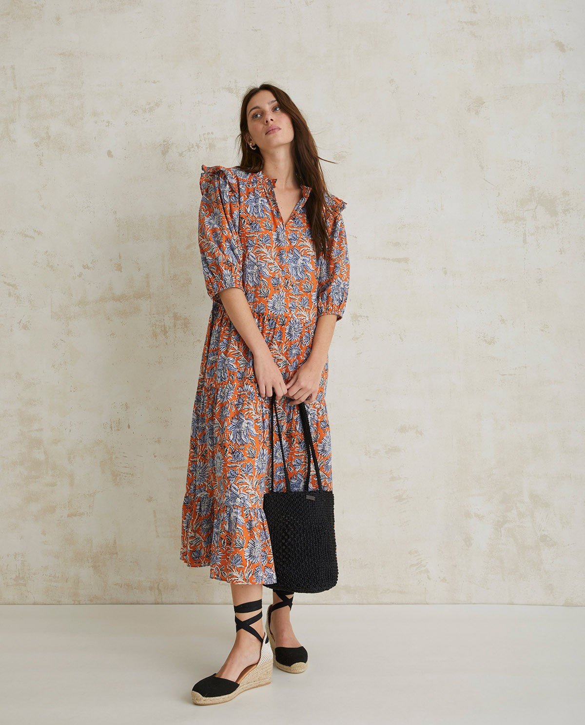 Orange Printed Dress