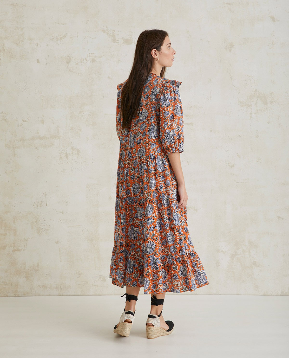 Orange Printed Dress