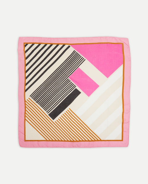 Square Silk Scarf- Pink
