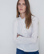 Ruffle Cotton Tee - White